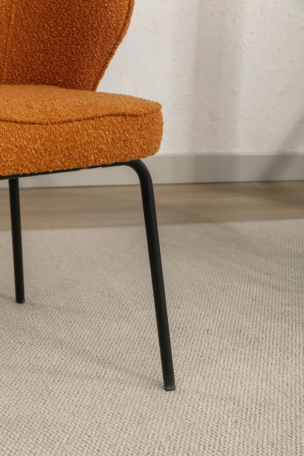 Luxury Velvet Dining Chairs with Swivel Function and Metal Legs Set of 2 (Grey + Black) Ideal for Living Room or Bedroom (Orange Single)