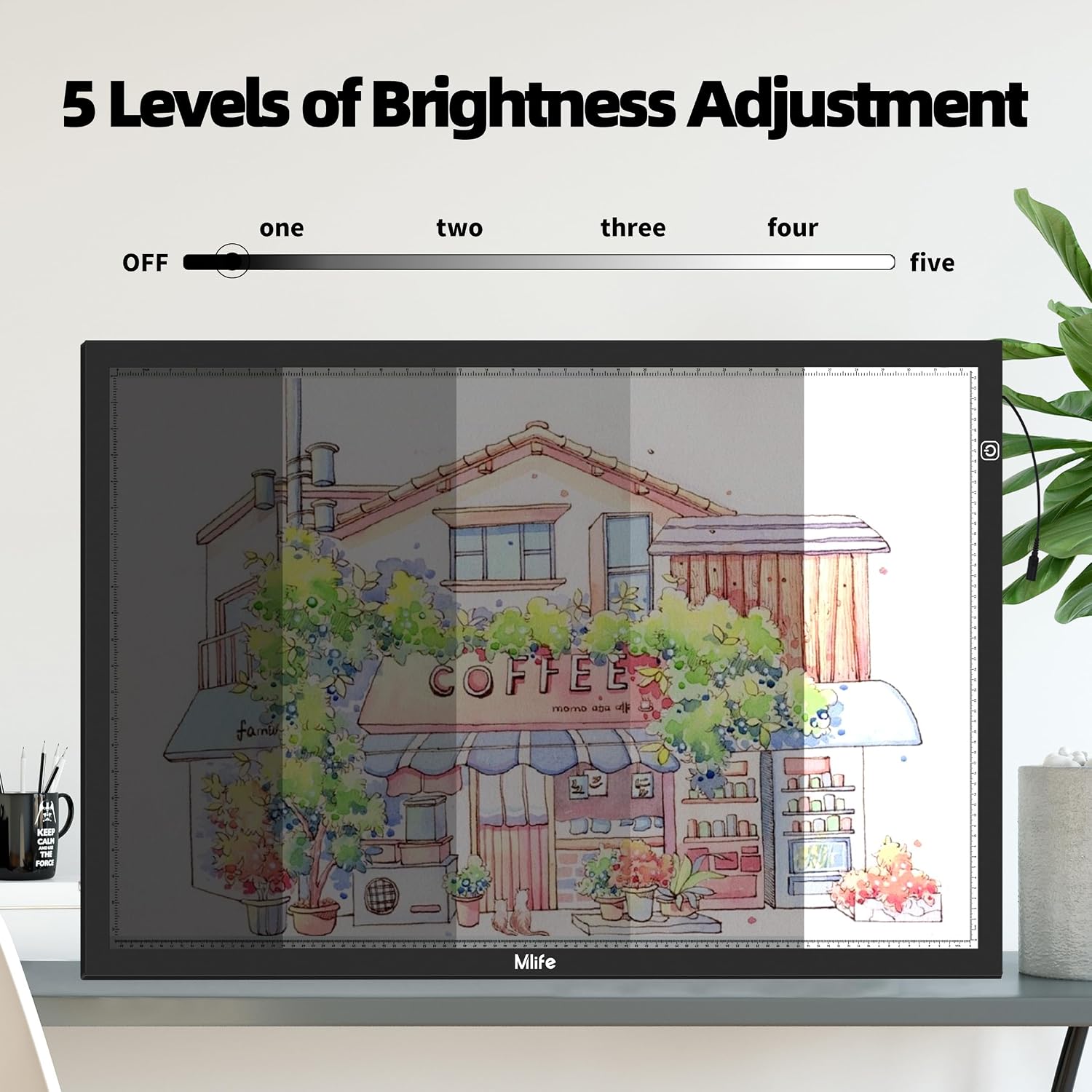 Mlife Upgrade Large A1 Light Pad for Diamond Art Painting, Stepless Dimming Drawing Copy Light Box for Tracing, AC Powered Light Board, LED Light Table for Sketching, Embroidery, Architecture