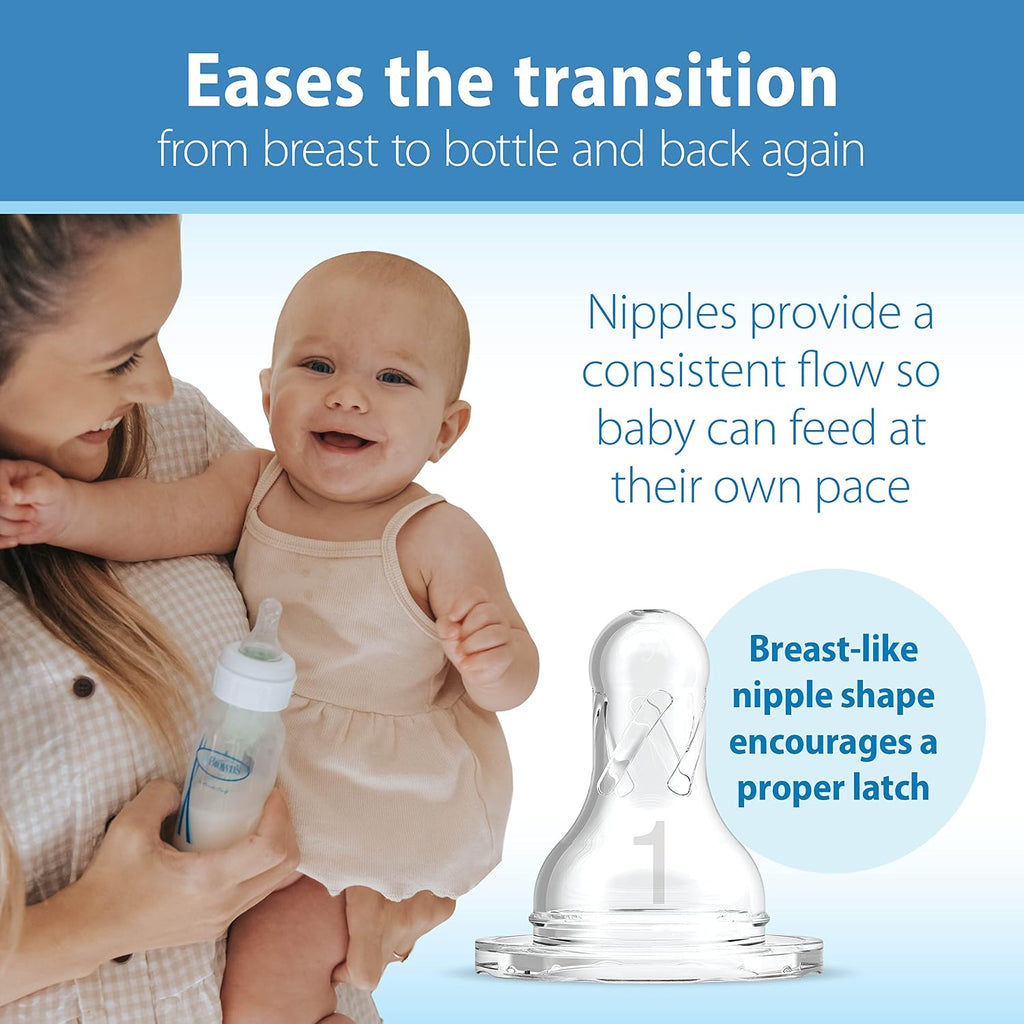 Dr. Brown's Natural Flow Anti-Colic Options+ Narrow Baby Bottle Gift Set with Advantage Pacifier & Bottle Travel Caps, 0m+ (Packaging/Pacifier May Vary) (Pack of 6)