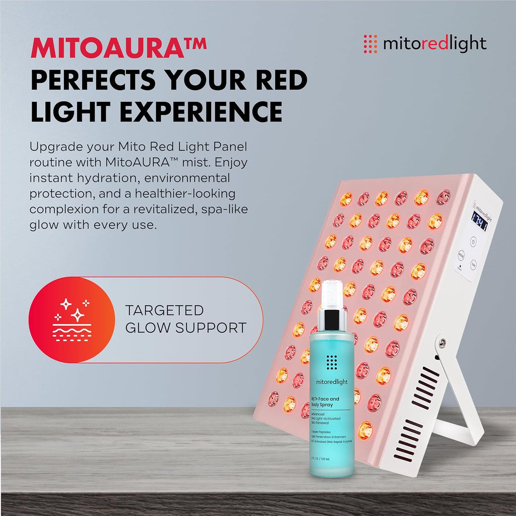 Mito Red Light – MitoMIN 2.0 Red Light Panel – Red Light Therapy for Face and Neck – Red Light & Near Infrared Red Light Therapy – At-Home Red Light Therapy for Body