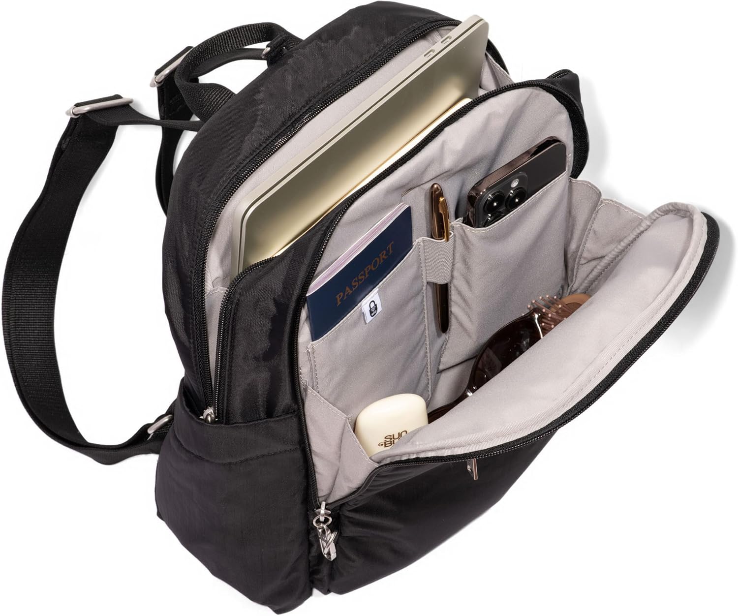 Securtex Anti-Theft Getaway Backpack - 9.4'x13'x5' Travel Safe Bag w/Locking Zippers, Slash-Resistant, RFID