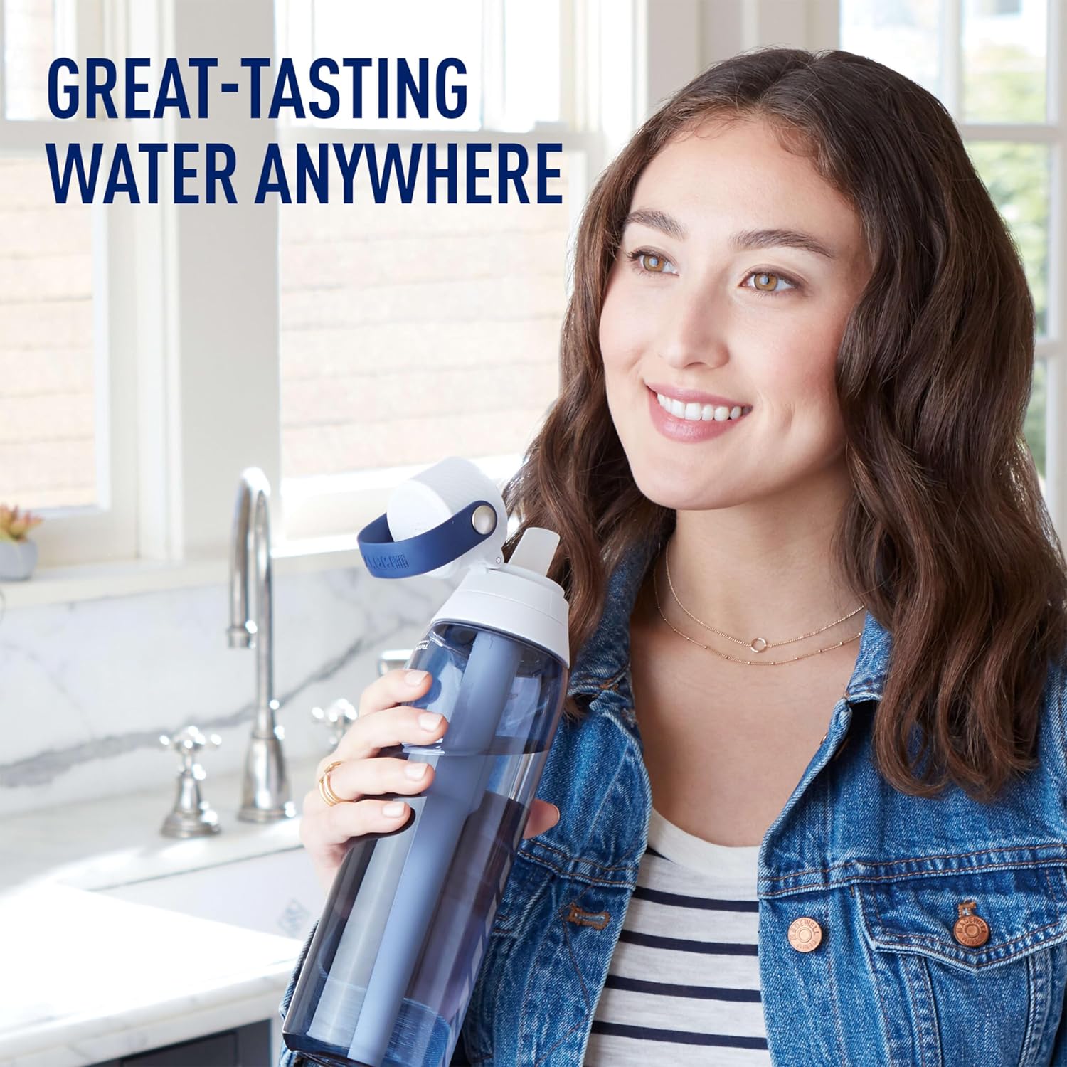 BRITA 36386 Premium Water Filter Bottles, 26oz, Night Sky (Pack of 6)