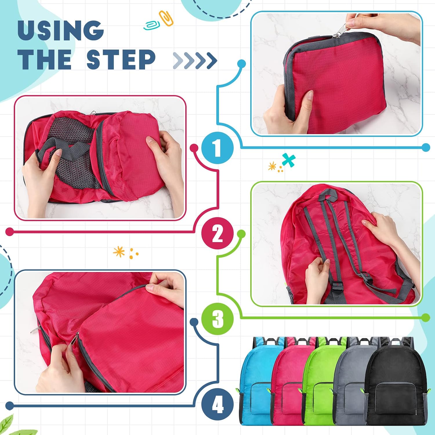 Eccliy 50 Pack Backpacks in Bulk 17 Inches Wholesale Back Pack Basic Backpack for adult Lightweight Outdoor Travel Bookbags(5 Colors)