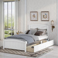 Harper & Bright Designs Twin Bed with Drawers, Solid Wood Platform Bed with Storage and Headboard, Footboard, Wood Slat Support (Twin Size, White)