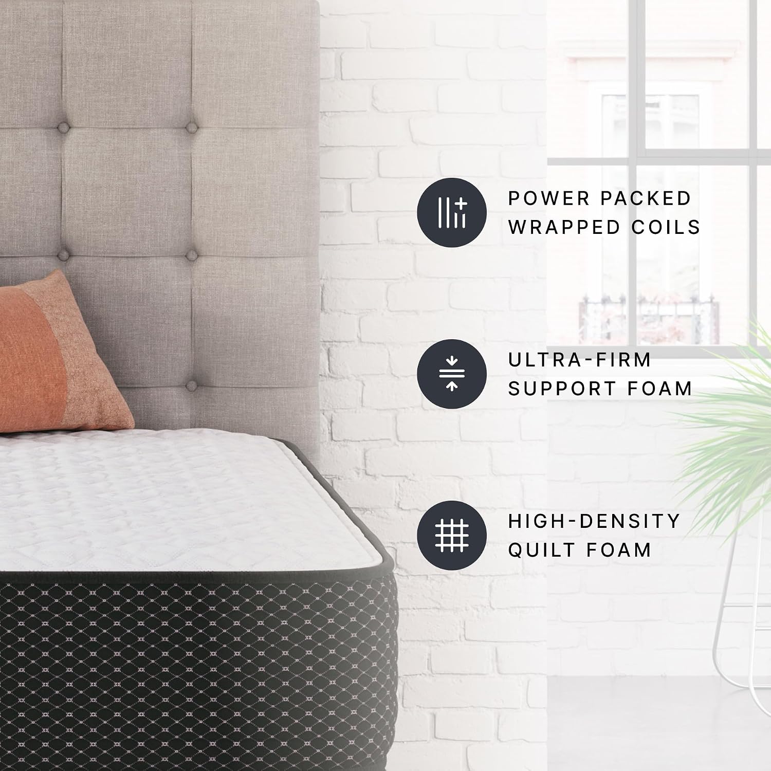 Signature Design by Ashley Firm California King 12 Inch Hybrid Mattress with Gel Memory Foam and Edge Support for Cool Sleep and Pressure Relief, Fiberglass-Free, Bed In A Box