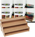 Mezzo Artist Studio Colored Pencil Holder, 20 Pack - Desktop Color Pencil Organizer, Easy Assembly Upright Storage Rack for 120 Pencils, 3/8' Diameter Holes w/ Point Rest, Woodgrain Laminate