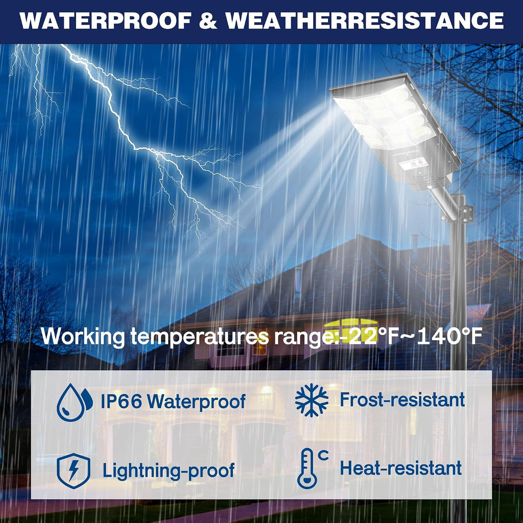 Solar Flood Lights Outdoor 3000W with Motion Sensor, 20000LM Super Bright Waterproof Security Lights for Backyard, Driveway, Garden, Yard, Garage - Ideal for Homeowners & Businesses