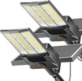 Deepn Solar Street Lights 10000W Commercial Grade Aluminum Parking Lot Lights LED Security Flood Light with Motion Sensor & Dusk to Dawn, Solar Lights Outdoor Waterproof for Outside, SZ3000, 2 Pack