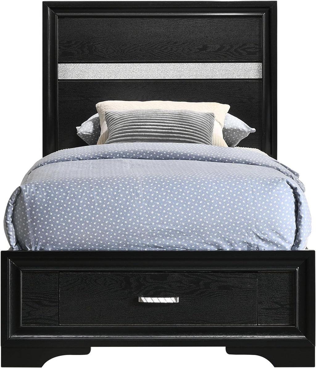 GOWE Urbana Black Twin Storage Panel Bed