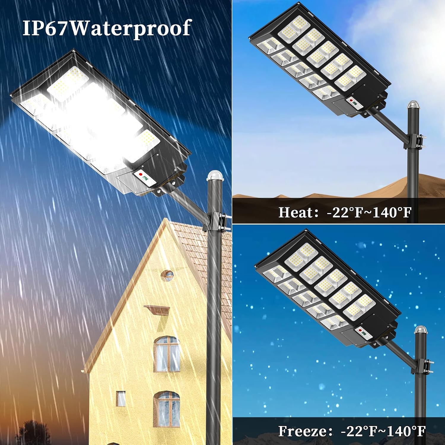 Ofuray Solar Street Lights Outdoor,Solar Security Flood Lights Parking Lot Lights Commercial Dusk to Dawn, 6500k Waterproof Led with Remote Control Motion for Street,Court,Barn (Of-6000W 600000Lm)