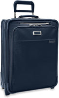 Briggs & Riley 21' Global 2-Wheel Expandable Carry On - Luggage for Travel, Suitcases with Wheels, Softside Rolling Bag for Men & Women, Self-Repairing Zipper - Baseline Collection, Navy