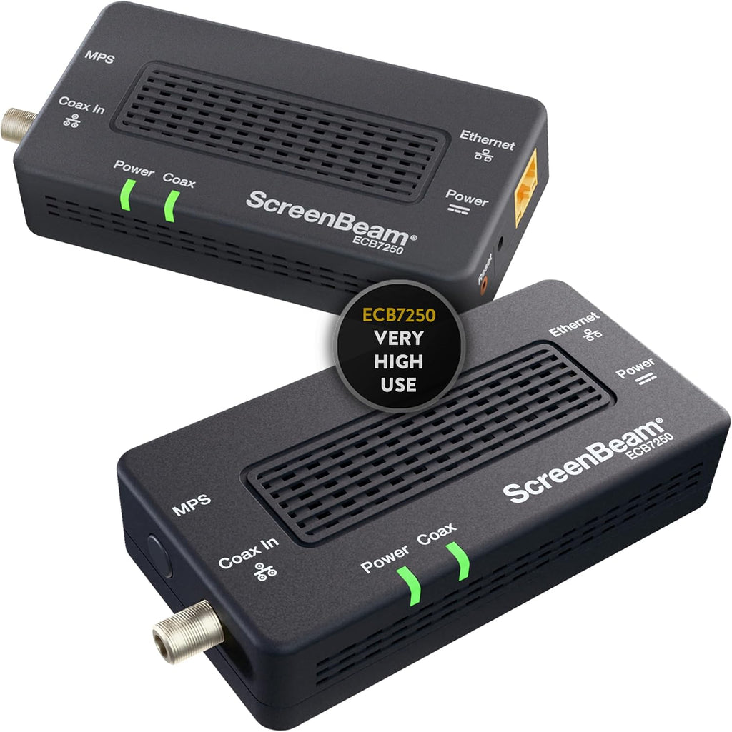 ScreenBeam Bonded MoCA 2.5 Network Adapter for Highest Speed Internet, Ethernet Over Coax - Starter Kit (Model: ECB7250K02)