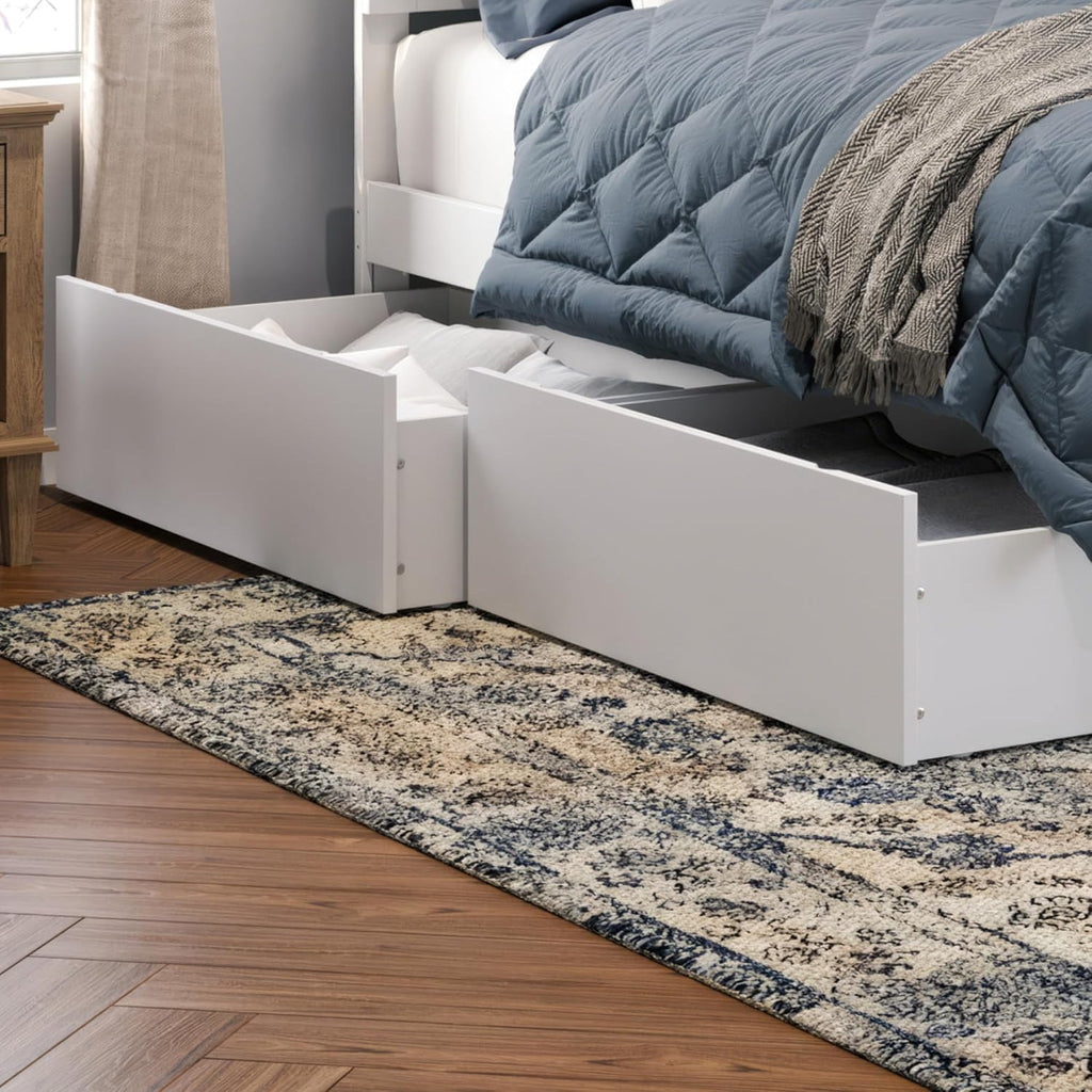 AFI Queen/King/Twin XL Under Bed Storage Drawers (Set of 2), White