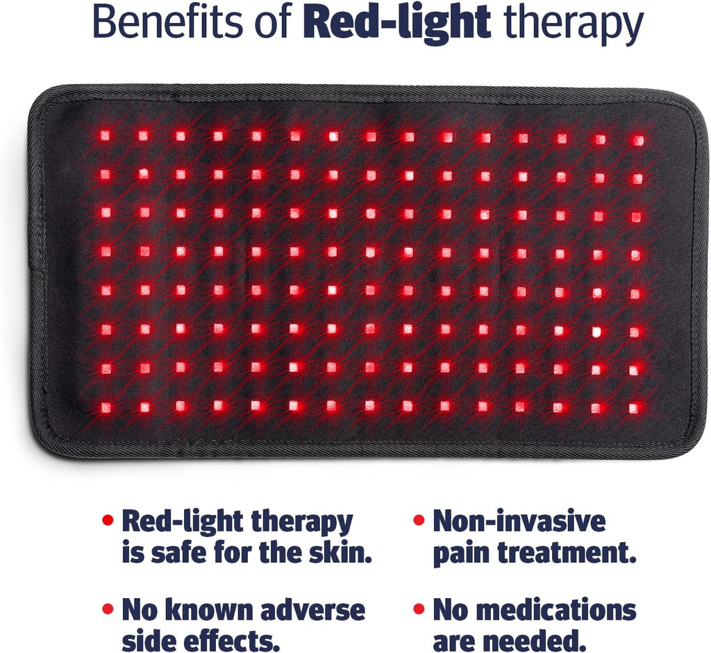 Red Light Therapy for Body - LED Infrared and Red Light Therapy Belt for Back, Arms and Neck. Pain Reliever Red Light Body Therapy Equipped. Rechargeable with Powerful LEDs - 660nm 850nm.