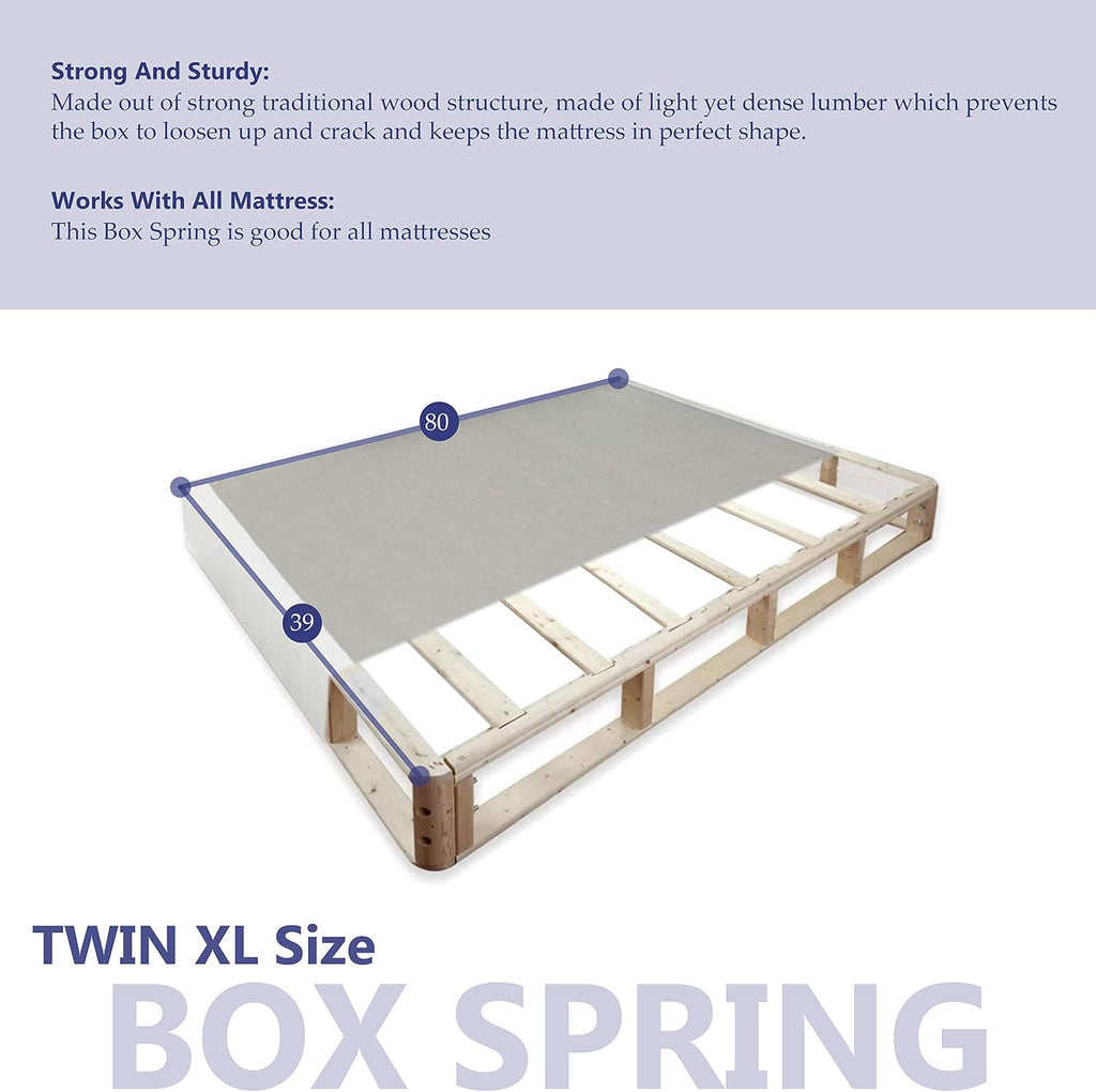 Split Low Profile Wood Traditional Box Spring/Foundation For Mattress Set,
