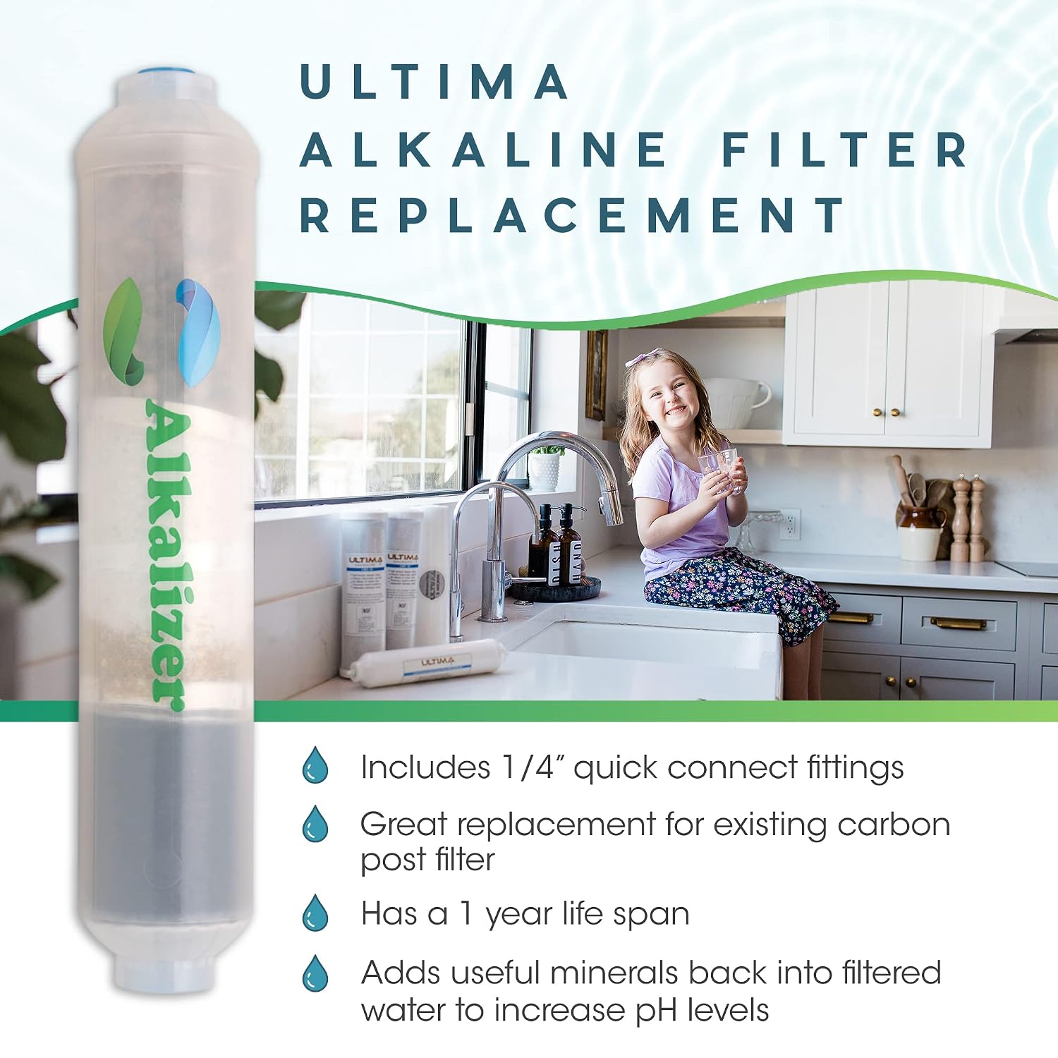 Ultima 7/VII 5 Stage Universal Reverse Osmosis Under Sink Water Filter System Replacements with 50 GPD RO Membrane and Alkalizer Post Carbon Filter Kit…