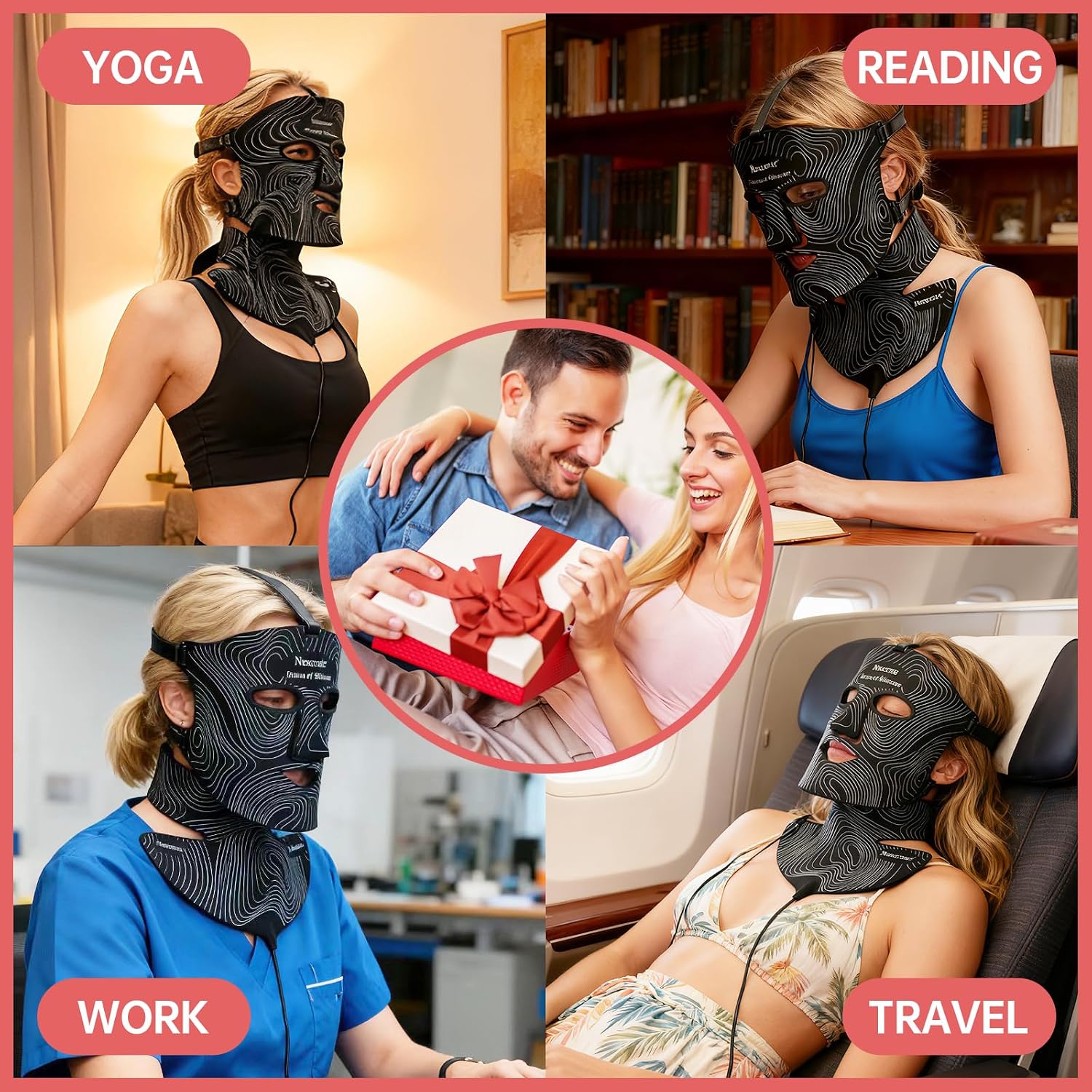 Red Light Therapy Mask For Face And Neck,850nm Near Infrared & Red Light,Rechargeable Led Face Mask For Anti-Aging, Skin Firming & Radiant Glow At Home