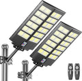 Solar Street Lights Outdoor Waterproof Dusk to Dawn, Large 9000W Outdoor Floodlight LED Motion Sensor, 7000K Wide Angle Parking Lot Flood Lamp Remote Control for Yard Garden