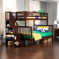 AFI, Woodland Staircase Bunk Bed Twin Over Full, Walnut