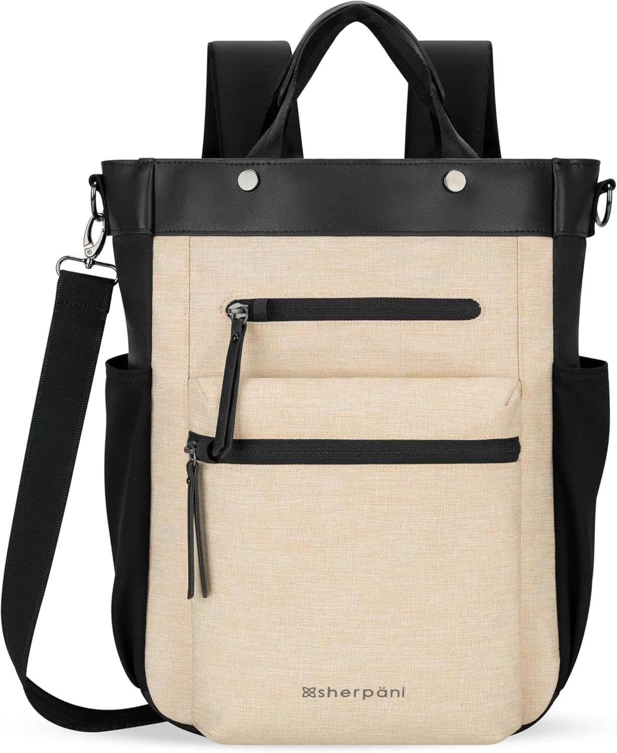 Sherpani Soleil, Anti Theft Convertible Backpack, 3 in 1 Tote, Crossbody Purse, 18L Travel Bag, Fits 13' Laptop (Straw Pro)