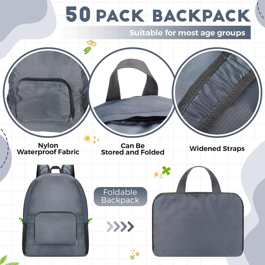 Eccliy 50 Pack Backpacks in Bulk 17 Inches Wholesale Back Pack Basic Backpack for adult Lightweight Outdoor Travel Bookbags(Gray)