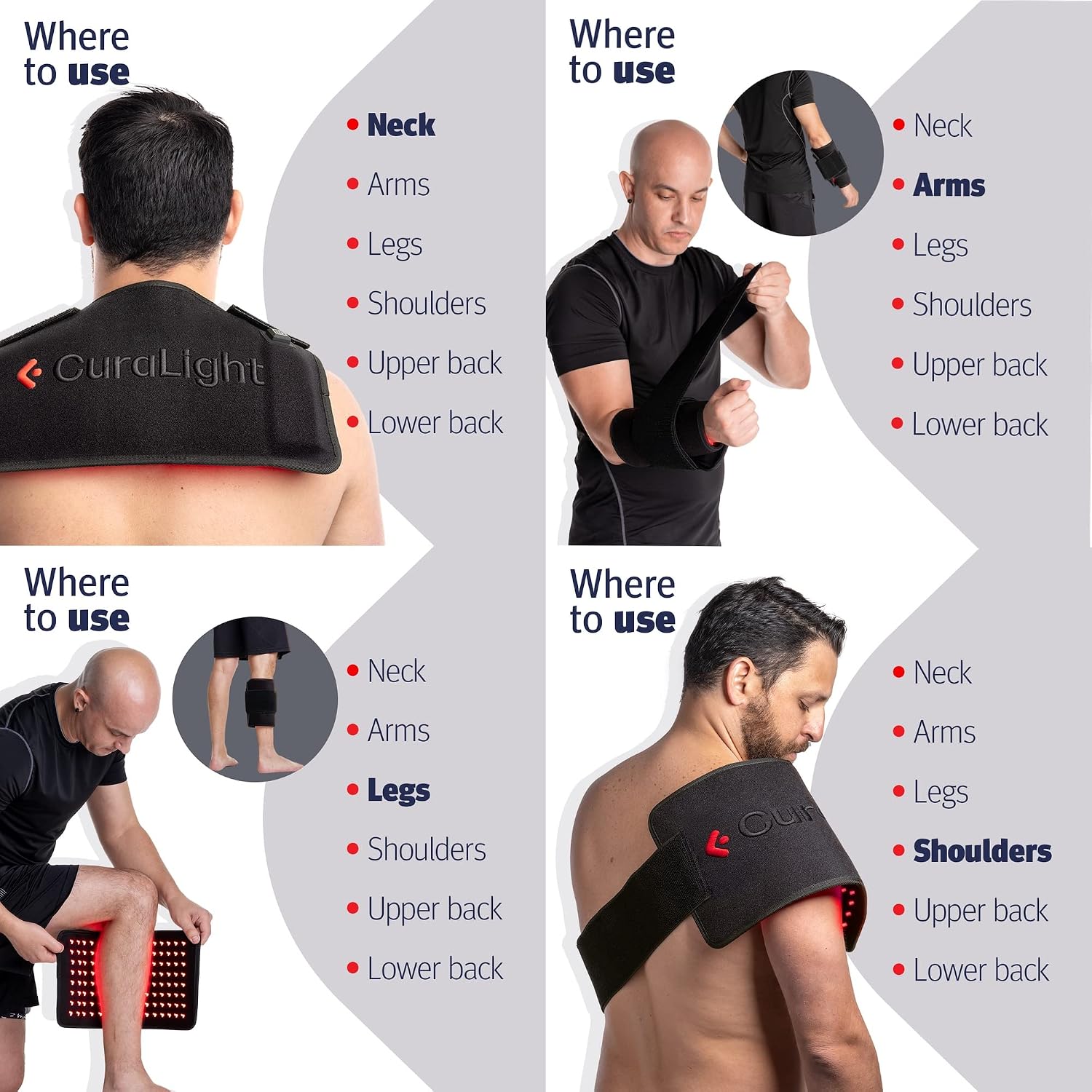 Red Light Therapy for Body - LED Infrared and Red Light Therapy Belt for Back, Arms and Neck. Pain Reliever Red Light Body Therapy Equipped. Rechargeable with Powerful LEDs - 660nm 850nm.