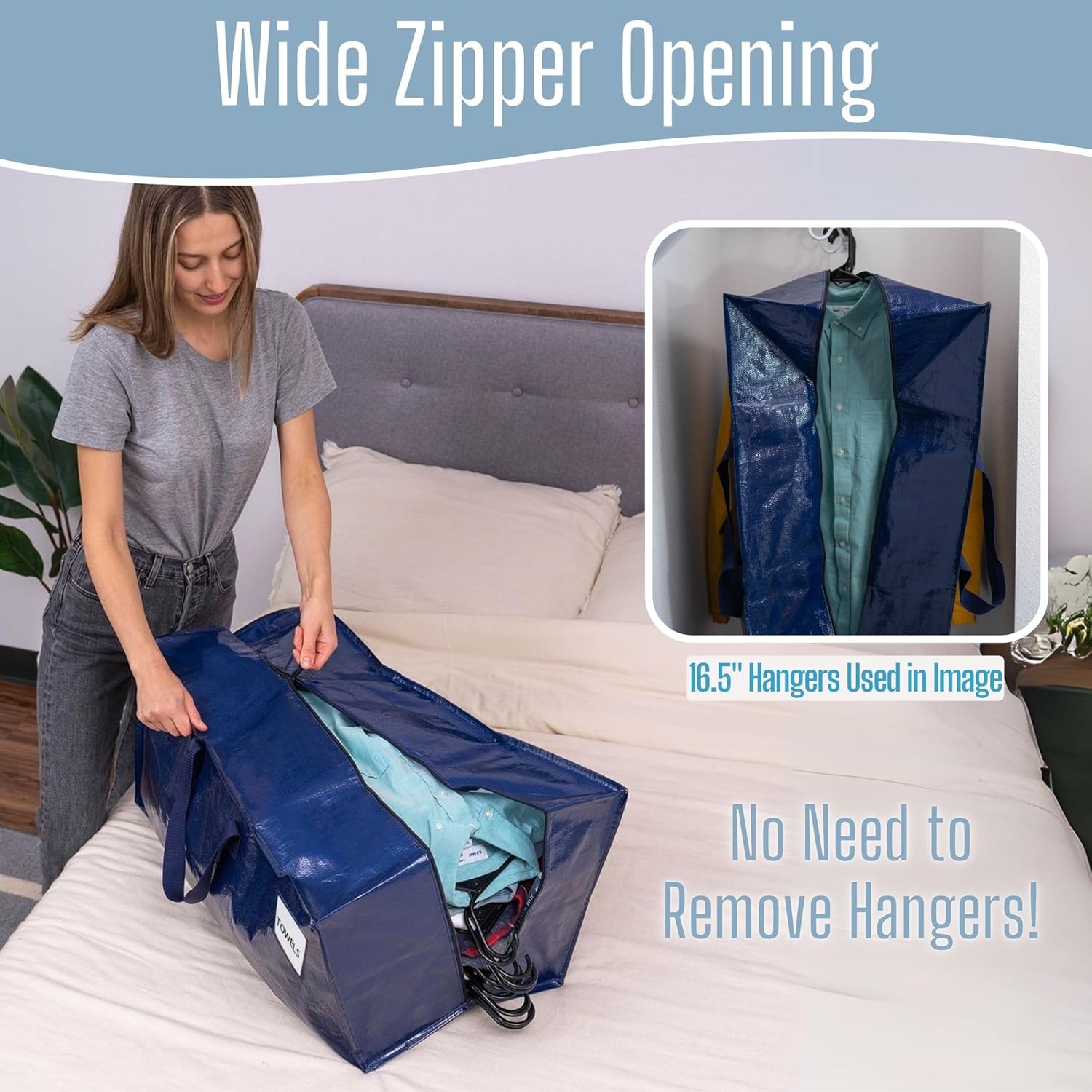 VENO 20 Pack Heavy Duty Moving Bags with Backpack Straps, Zippers & Handles, Extra Large Packing Bags for College Dorm Essentials, Moving Supplies Alternative to Cardboard Moving Boxes