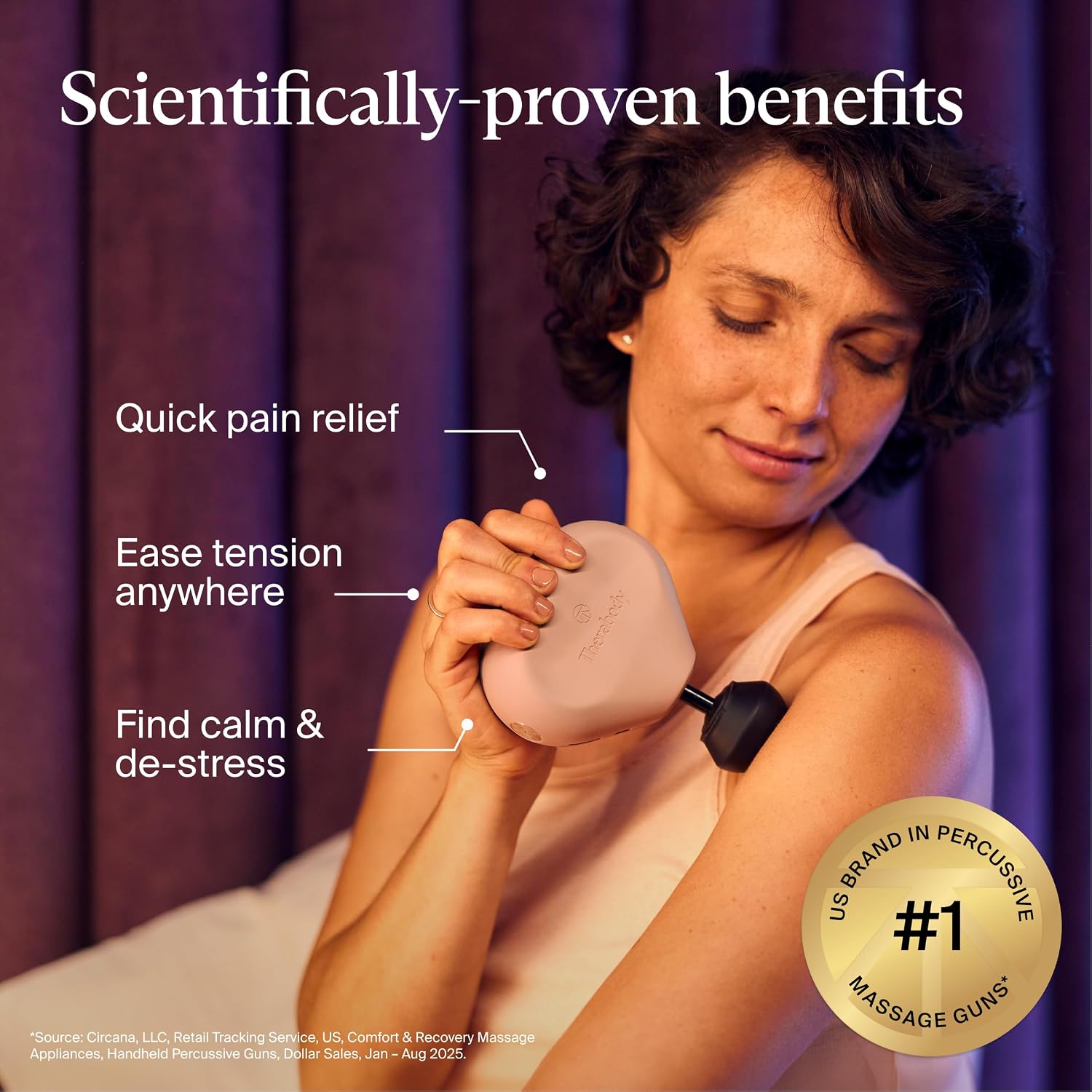 TheraGun Mini (3rd Generation) by Therabody – Ultra-Portable Massage Gun and Travel Essential for Fast, Effective Pain and Tension Relief Anywhere (Desert Rose)