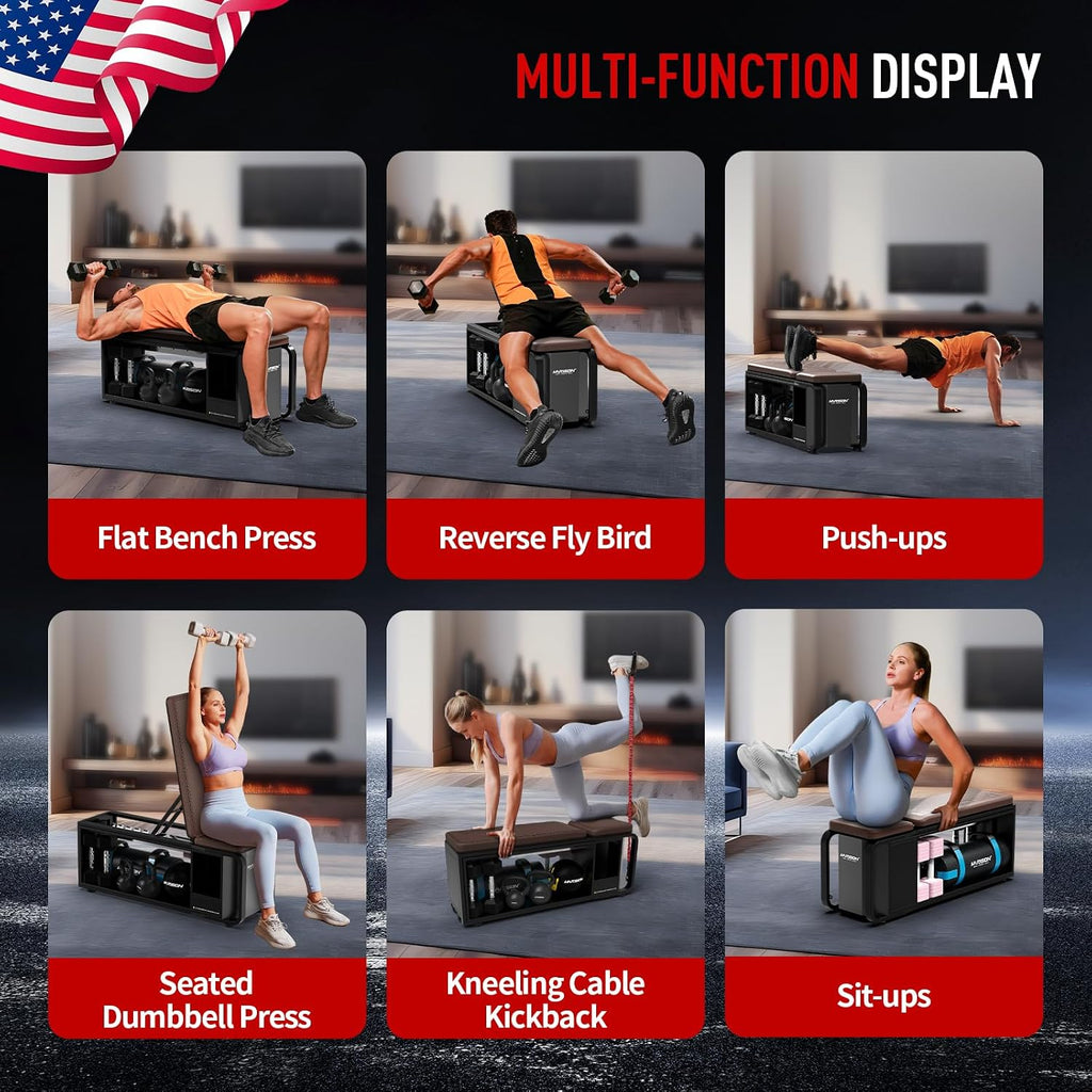 HARISON Adjustable Weight Bench, Bench1000 MAX Heavy Duty Workout Bench Press with Leg Extension and Preacher Pad for Home Gym Strength Training, Flat Incline Decline Sit Up Bench (610)