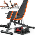 XDDIAS Roman Chair, Adjustable Weight Bench Back Extension Machine for Home Gym, 1000LBS All-in-One Sit Up Bench with Dumbbell Rack, Incline, Decline, and Flat Bench for Hyperextension, Core, Glute