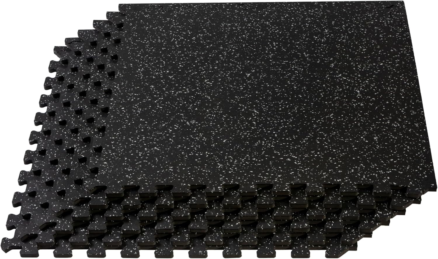Velotas 3/8-Inch Thick Interlocking Foam Tiles with Rubber Top - Personal Fitness Mat, EVA Foam Puzzle Floor Tiles, for Home Gym Workouts