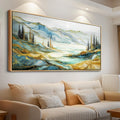 JUDASJART Canvas Wall Art For Bedroom Large Wall Decorations For Living Room Modern Office Wall Decor Abstract Mountain Painting Landscape Watercolour Pictures Artworks Home Decor Wood Framed