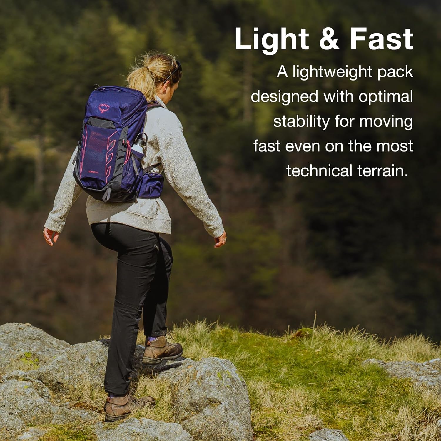 Osprey Tempest 26L Women's Lightweight Hiking Backpack - Daypack for Travel & Camping, Black/Coal Grey