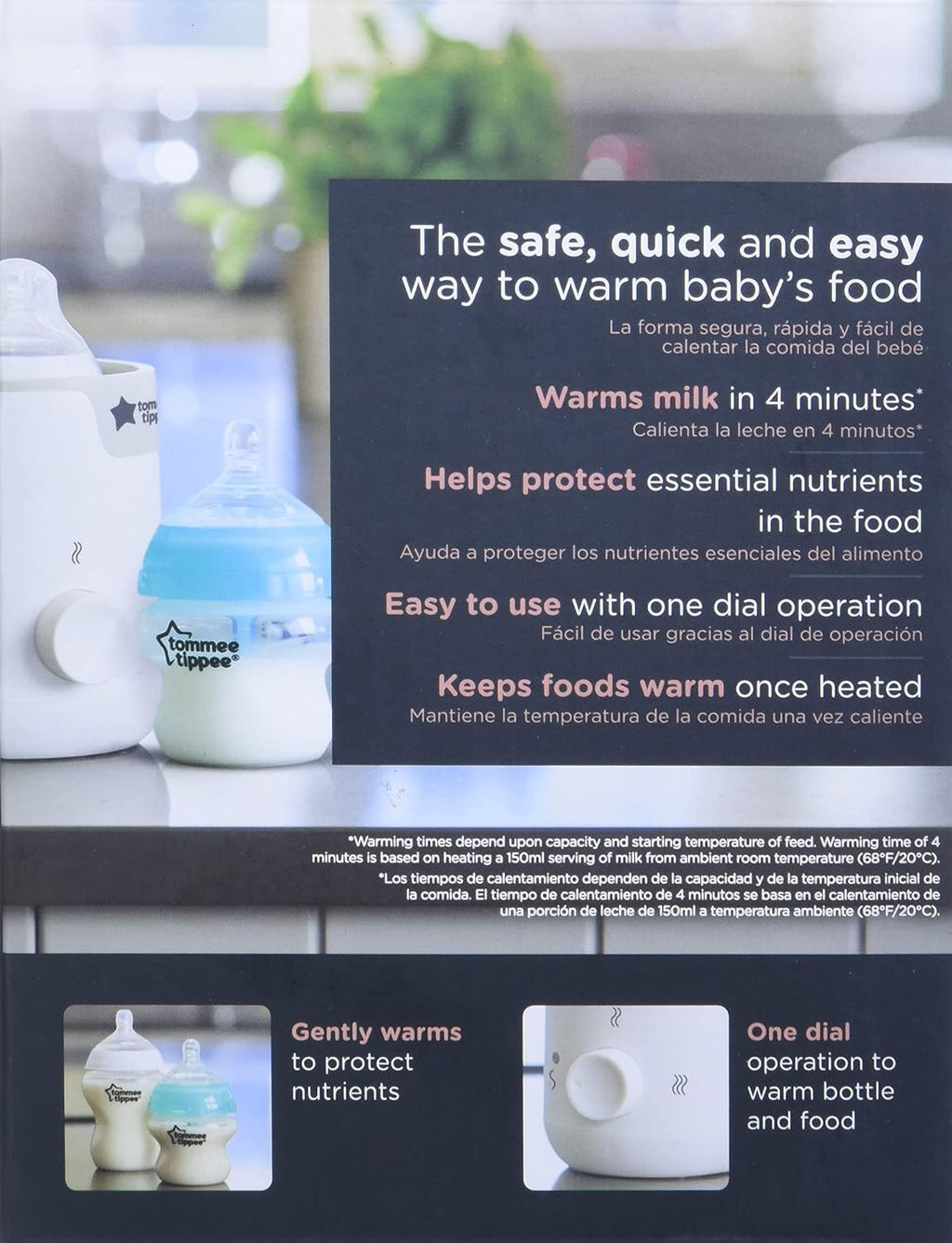 Tommee Tippee Easiwarm Bottle Warmer, Warms Breast Milk and Formula Bottles to Body Temperature in Minutes, Automatic Timer, One-Dial Operation, White (Pack of 6)