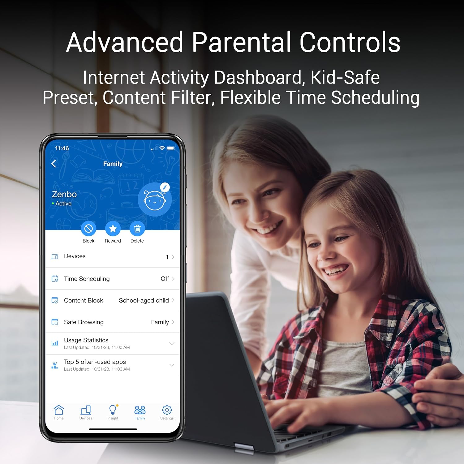 ASUS ZenWiFi BT10 Tri-Band WiFi 7 Mesh, 18 Gbps, 3000 sq.ft (1pk), Dual 10G Ports, Security and Parental Controls Included, Smart Home Master SSIDs, 4G & 5G Mobile Tethering
