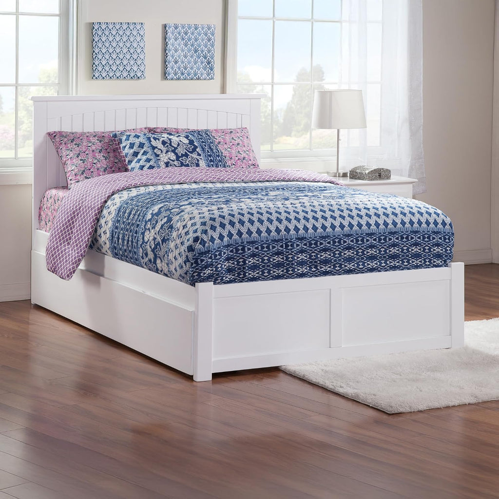 AFI, Nantucket King Platform Bed with Footboard & Twin XL Trundle, White