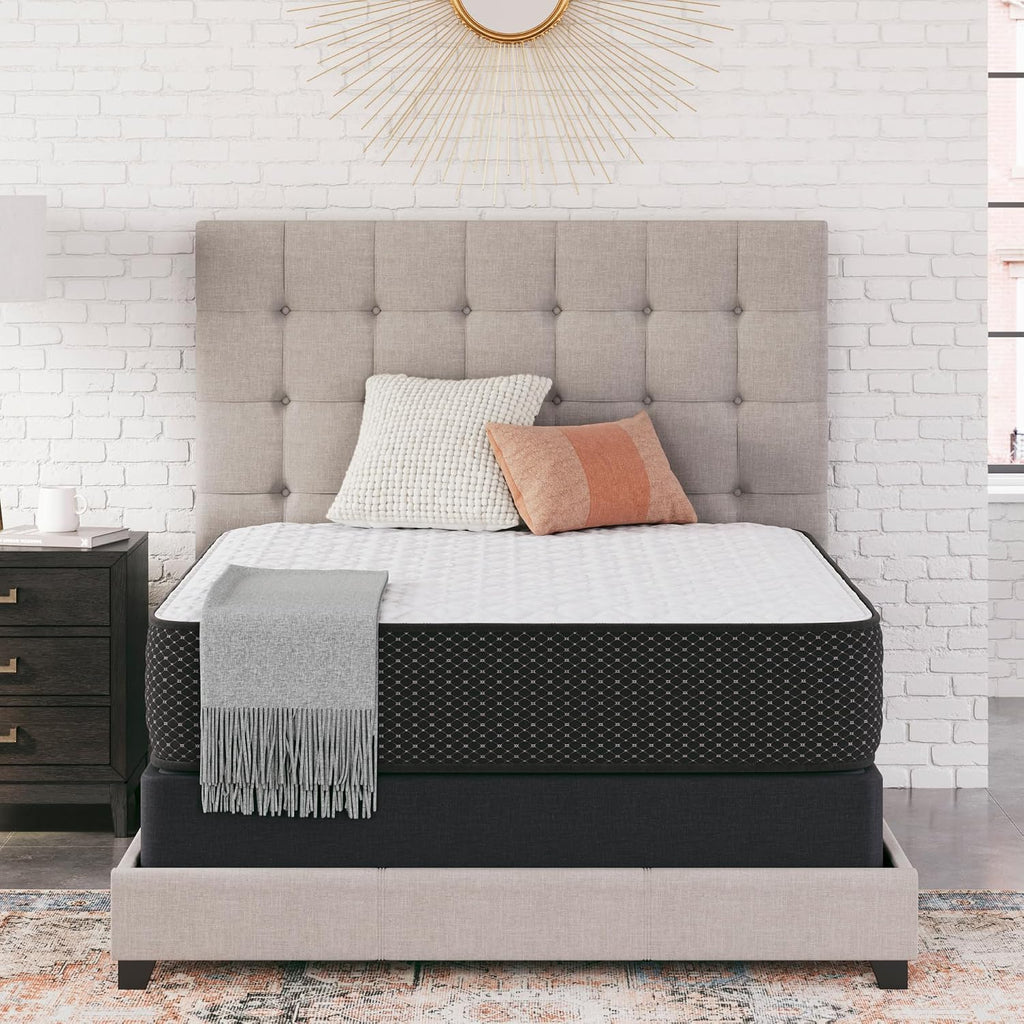 Signature Design by Ashley Queen Firm 12 Inch Hybrid Mattress with Gel Memory Foam and Edge Support for Cool Sleep and Pressure Relief, Queen, Fiberglass-Free, Bed In A Box