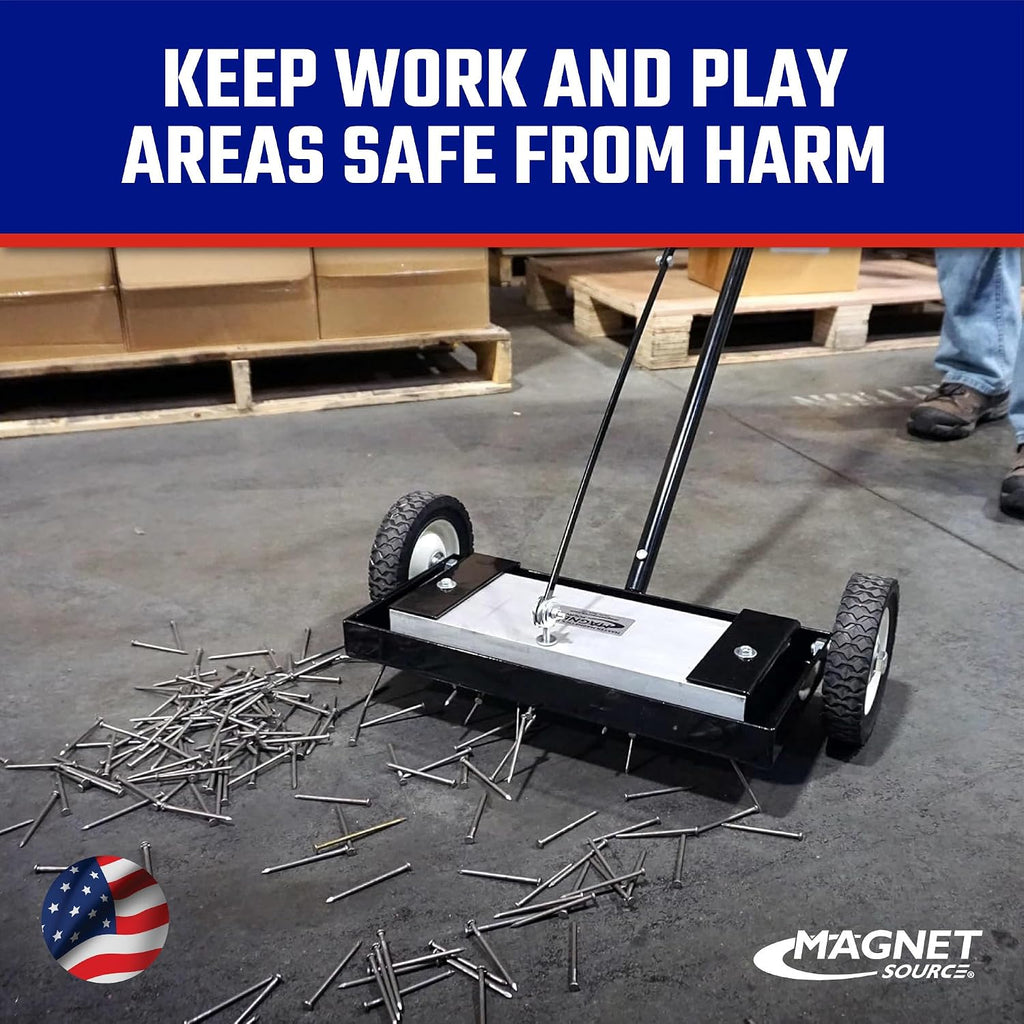 Master Magnetics Heavy Duty Magnetic Sweeper - Heavy Duty Push-Type with Release, 24' Sweeping Width, MFSM24RX