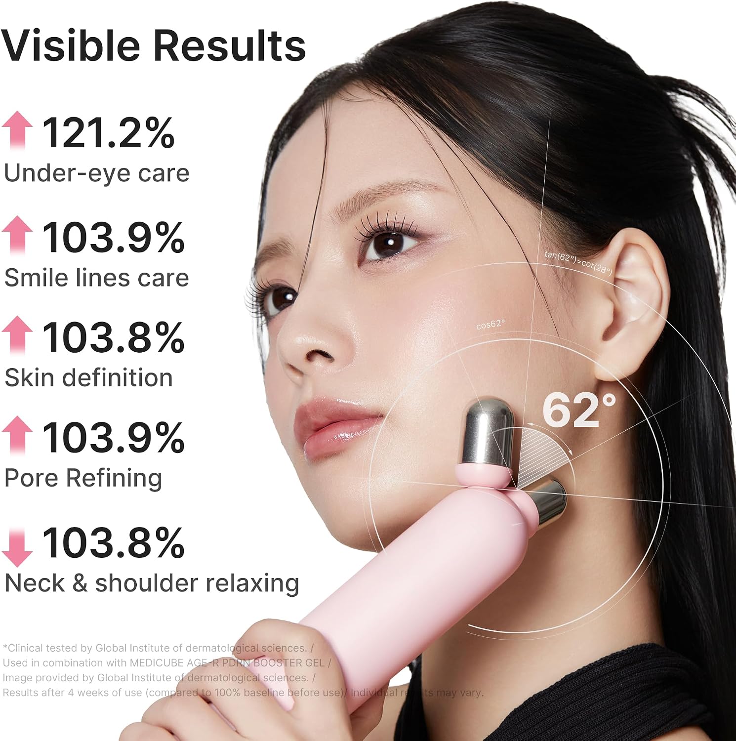 medicube Mini Booster Pro Plus Face Roller Device Set | 2-in-1 Massage & Skincare Device | Jawline Care & Depuffing | Face & Body Massager with 3 Vibration Modes | Korean Facial Device, Pink