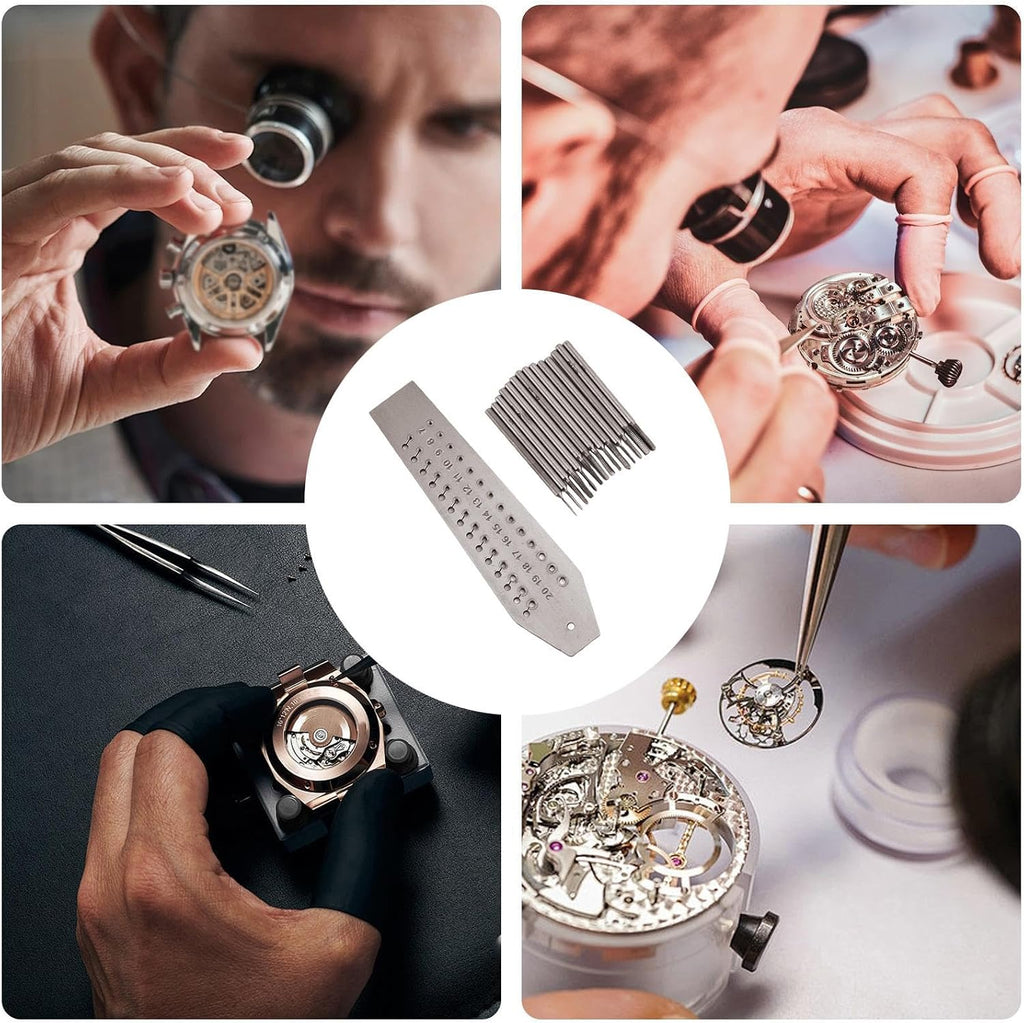 Watch Repair Tools | Clock Repair Kit | Mechanical Watch Repair | Portable Repair Watch Tool | Machine Tap Set | 14 Taps 1 Screw Plate Tap and Die Set Screw Extractor for Clocks and Watches Tapping