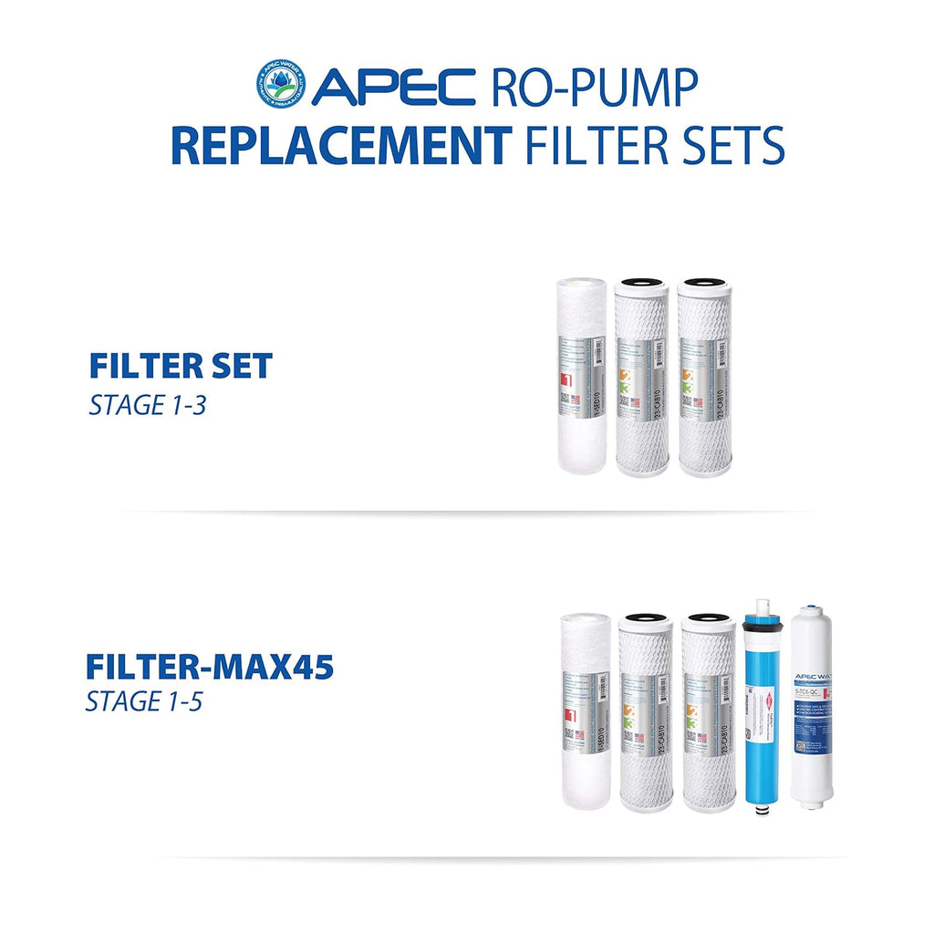APEC Water Systems RO-PUMP-120V Top Tier Ultra Safe Reverse Osmosis Drinking Water Filtration System with US Made Booster Pump