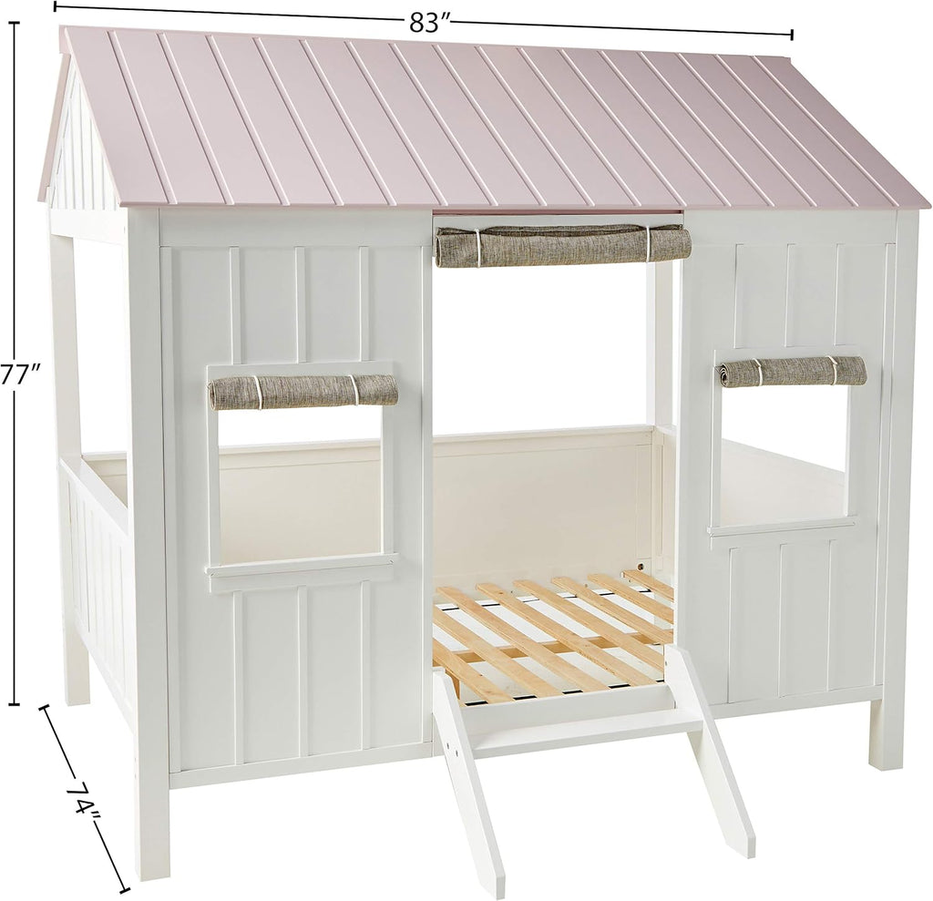 Acme Furniture Spring Cottage Full Bed in White and Pink