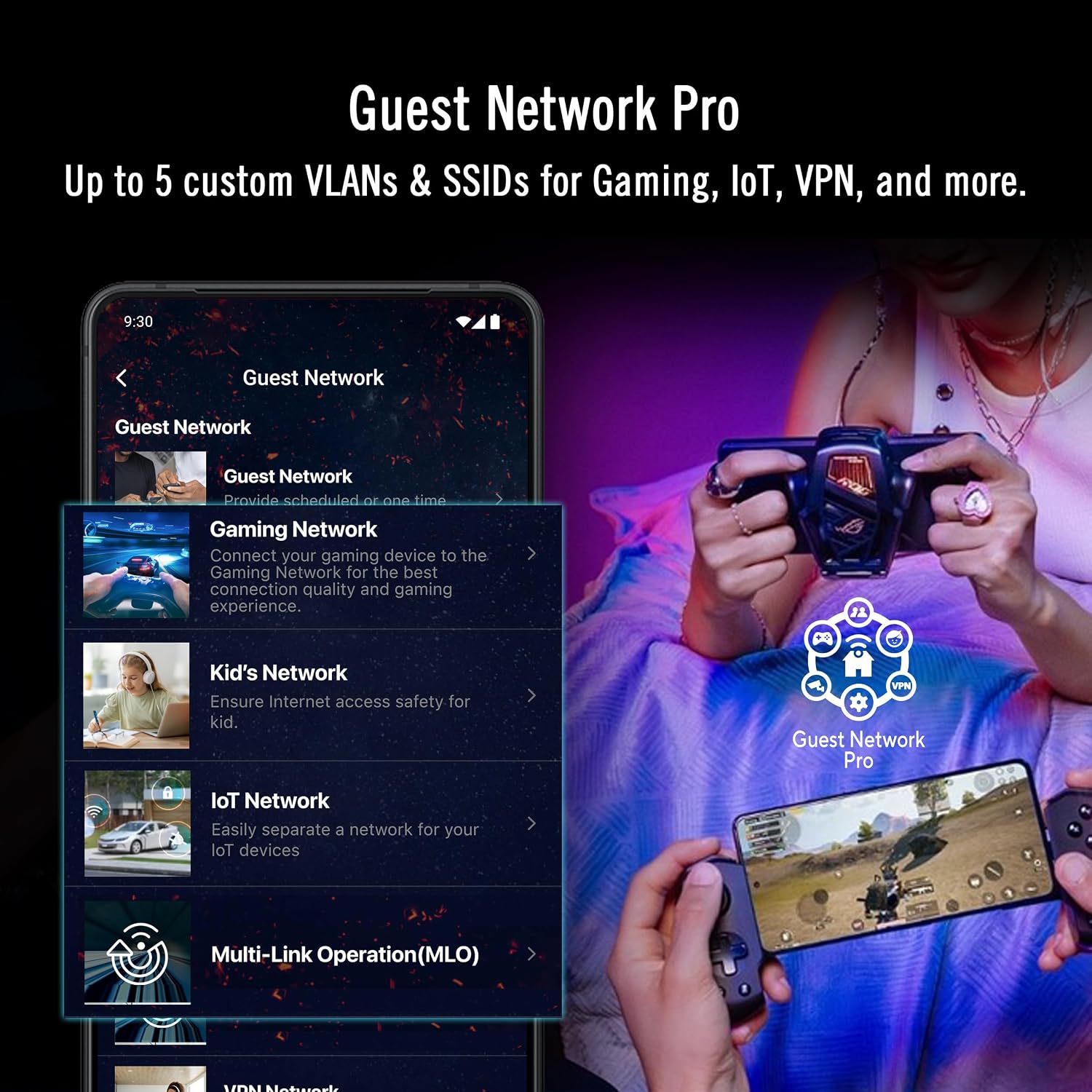 ASUS GT-BE19000AI Tri-Band WiFi 7 (802.11be) AI Gaming Router, 320MHz Bandwidth & 4096-QAM, MLO, Dual 10G Ports, AI Game Boost, Gaming Network, Aura RGB, AiMesh Support, Guest Network Pro