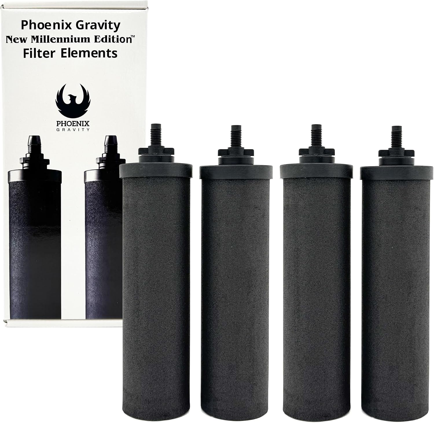 Berkey - Phoenix Gravity New Millennium Edition Water Filter Elements (Set of 4) - NMCL Endorsed Replacement in Lieu of Black Berkey Elements BB9-2
