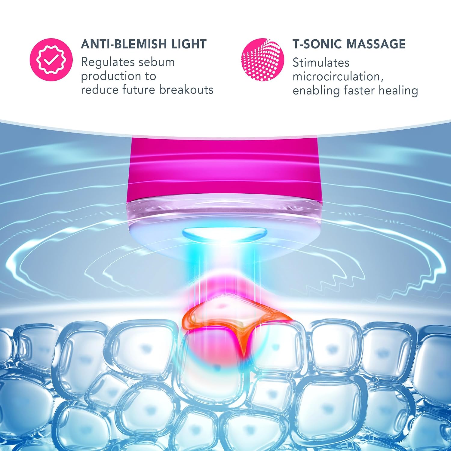 FOREO ESPADA 2 LED Light Device - Blemish Treatment Skincare Device - Medical-grade Silicone - Scar Treatment for Face - Pimple & Blemish Removal - FDA cleared - Fuchsia