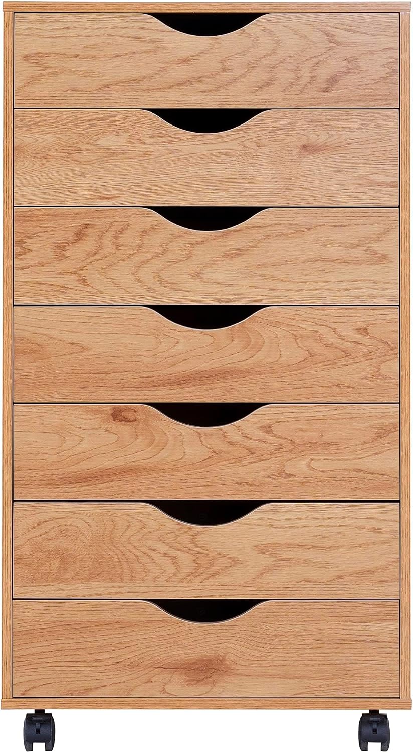 Naomi Home Multi-Drawer Storage Cabinet with 7 Drawers, Compact Organizer for Living Spaces & Home Storage