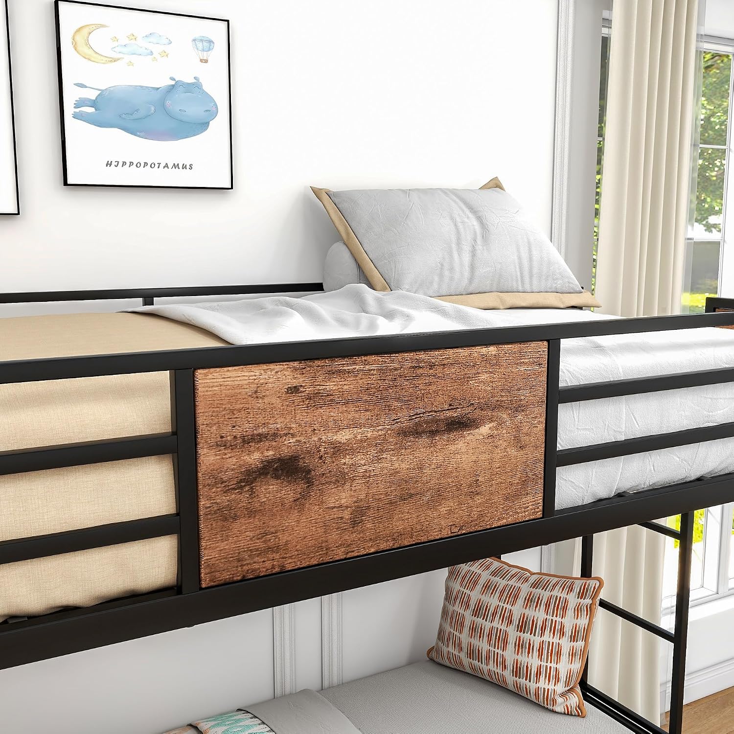 SECOLI 2024 Bedroom Furniture Twin Twin Size Bunk Bed Black