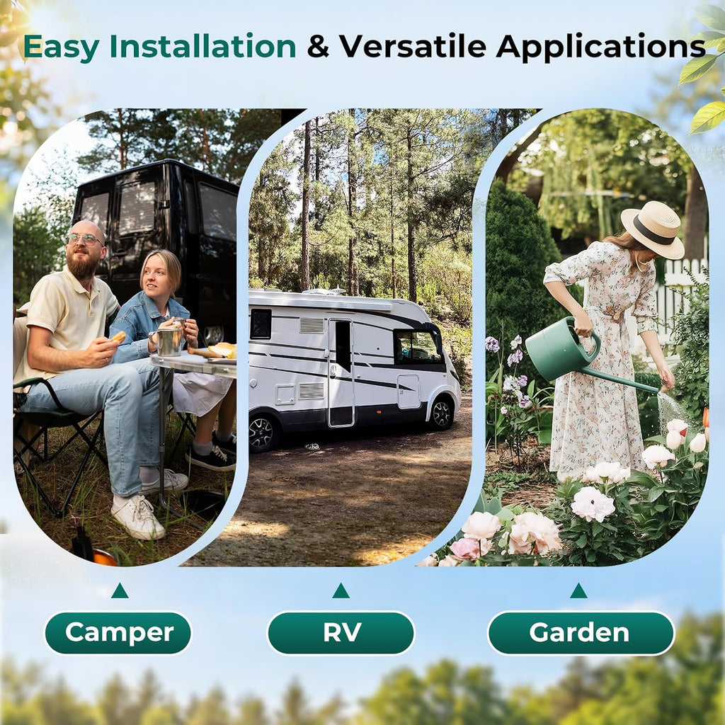 iSpring CW31 RV Water Filter System, 3-Stage RV Water Filtration System for Campers, 3/4'' Lead-Free Brass Hose Quick Connectors, Tankless, High Capacity, White