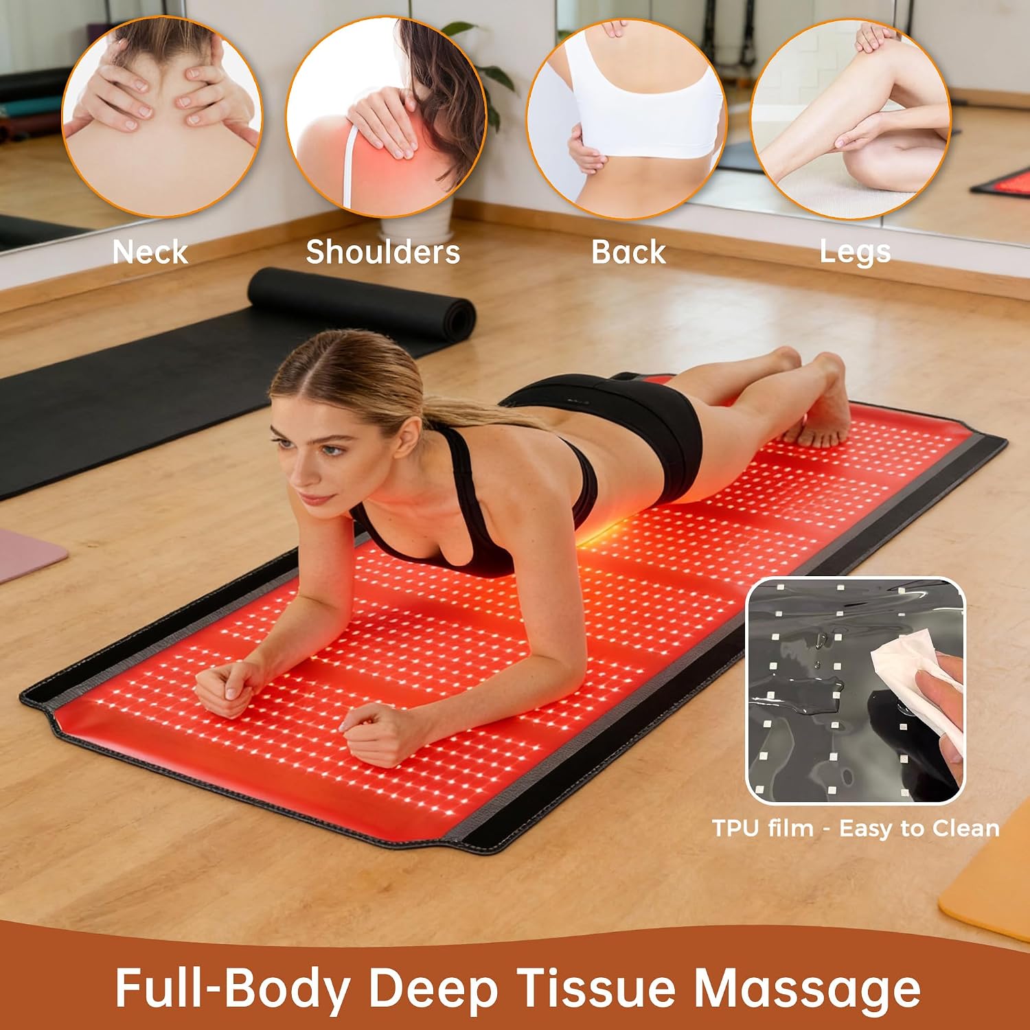 Full Body Red Light Therapy Mat, 74.8'*35.4' Whole Red Light Therapy Pad for Body with 660nm & 850nm, 1260 LEDs redlight Blanket with Adjustable Timer & Intensity, Gifts for Women, Men, and Pets