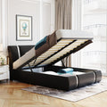 Queen Size Lift Up Storage Bed with Storage Ottoman, Queen Bed Frame with Tufted Headboard/Hydraulic Storage, 2-Pieces Queen Bedroom Sets, Easy Assembly, Pink(Black,Full)